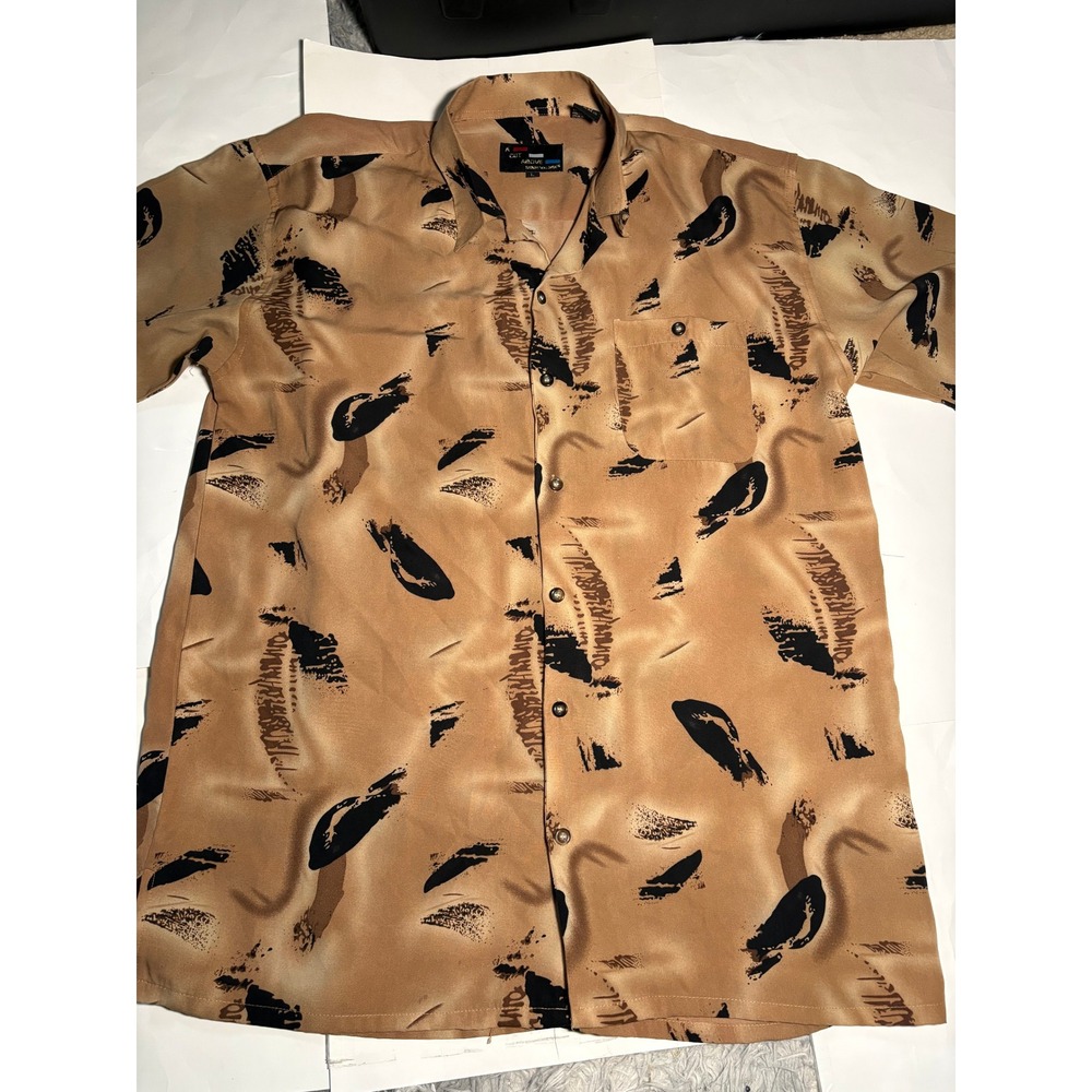Vintage A Cut Above Kenji Valdese Abstract Print‎ Button Up Shirt Mens Large